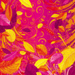 Vector: Seasonal autumn leaves on the red background Seasonal autumn leaves on the red background