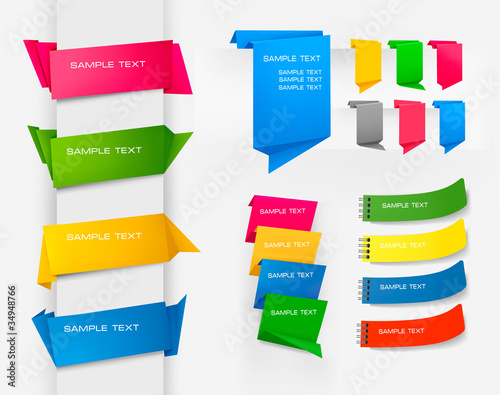 Vektor: Huge set of colorful origami paper banners. Vector illustration. Huge set of colorful origami paper banners. Vector illustration.