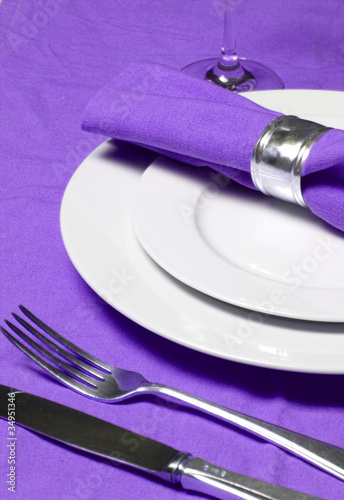 Photo: table setting in purple table setting in purple