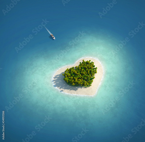 Illustration: Paradise Island in the form of heart Paradise Island in the form of heart