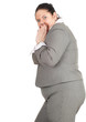 frightened overweight, fat businesswoman, series
