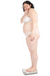 Foto: standing on scale young fat woman in underwear, series standing on scale young fat woman in underwear, series