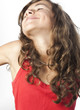jeune fille souriante bien-être béatitude