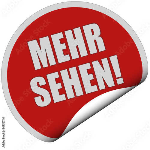 Illustration: Sticker rot rund curl unten MEHR SEHEN! Sticker rot rund curl unten MEHR SEHEN!