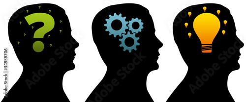 Illustration: Silhouette head - Thinking Process Silhouette head - Thinking Process