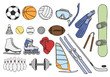 sport items vector set