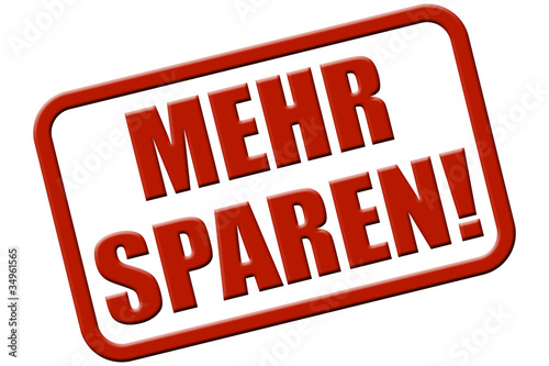 Illustration: Stempel rot rel MEHR SPAREN Stempel rot rel MEHR SPAREN
