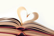 old books and heart shape old books and heart shape