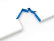 Illustration: 3d house line blue 3d house line blue