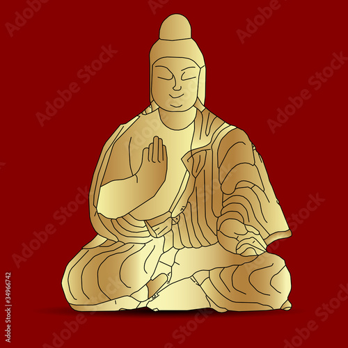 Vector: Buddha sculpture, vector Buddha sculpture, vector