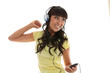 Beautiful girl enjoying music