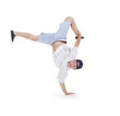 Teenager dancing breakdance in action