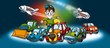Transportation - Cartoon Background Illustration