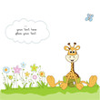 new baby announcement with baby giraffe