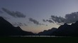Sonnenuntergang, ziehende Wolken im Engadin (Schweiz) Zeitraffer