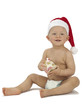 Photo: Little Santa with gift box Little Santa with gift box