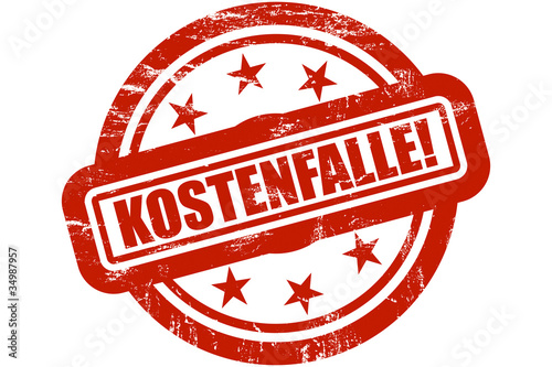 Illustration: Sternen Stempel rot KOSTENFALLE Sternen Stempel rot KOSTENFALLE