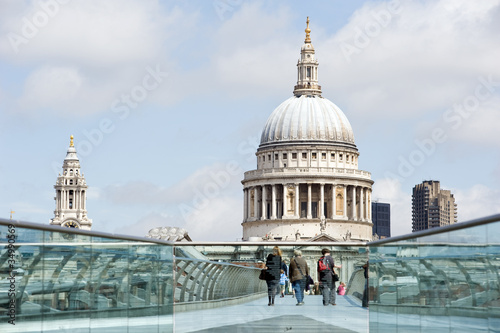 Photo: Millenium bridge and S. Paul Cathedral. Millenium bridge and S. Paul Cathedral.