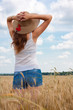 girl on a wheat field