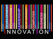 colorful INNOVATION text barcode, vector