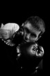 Boxer being hit in the face by Boxing Glove