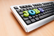 Employment concept with words on keyboard