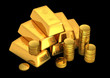 3d gold bars and coins
