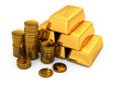 3d gold bars and coins
