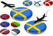 aircraft takeoff and landing on the button flag