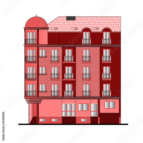 Vector: building facade, vector building facade, vector