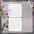 card with flowers and butterfly for congratulation to holiday