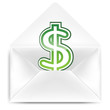 green envelope with dollar sign