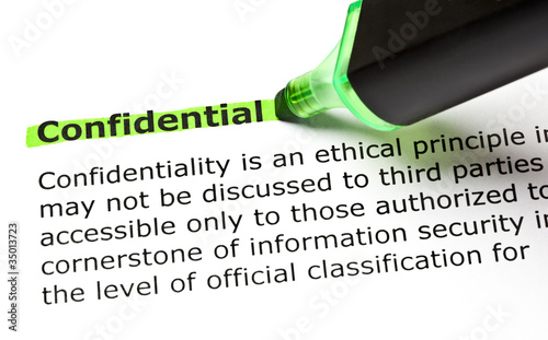 Photo: CONFIDENTIAL highlighted in green CONFIDENTIAL highlighted in green