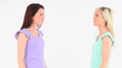 Excited women talking