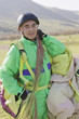 Senior Hispanic man skydiving