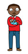Vector: Black father holding baby Black father holding baby