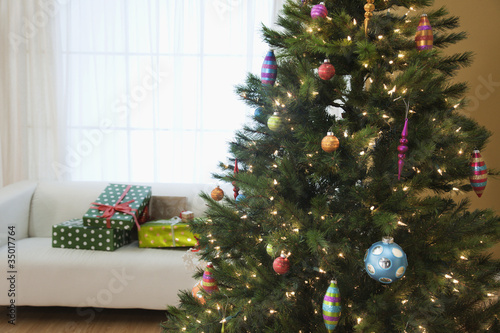 Photo: Christmas tree in living room Christmas tree in living room