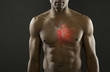 African American man with glowing heart