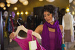 Ecuadorian woman shopping for clothing
