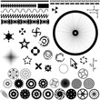 Vektor: Set of vector elements for design - gears, wheels Set of vector elements for design - gears, wheels