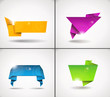 Colorful set of origami speech bubble