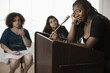 Teenage girl giving speech to classmates