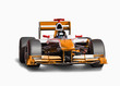 Orange race car with driver