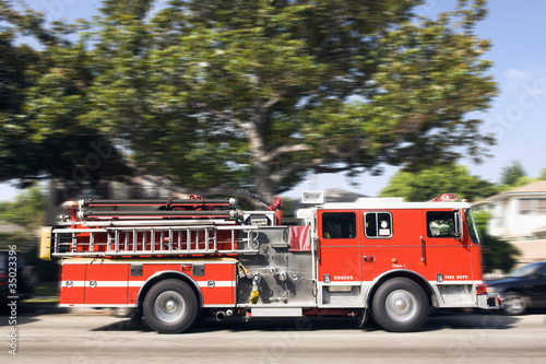 Photo: Fire truck responding to emergency Fire truck responding to emergency