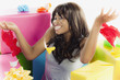 African American woman with birthday presents
