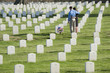Couple visiting cemetery together
