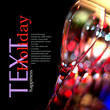 Beautiful champagne  glasses over blurred background.Copy space