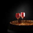 wine a on old barrel