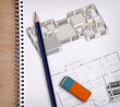 hand pointing on a house model