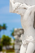 The crucifixion of Jesus with a diffused cemetery background